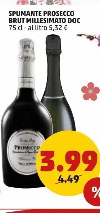 PENNY Spumante prosecco brut millesimato doc 75 cl offerta
