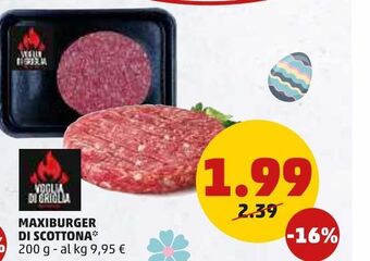 PENNY Maxiburger di scottona 200 g offerta