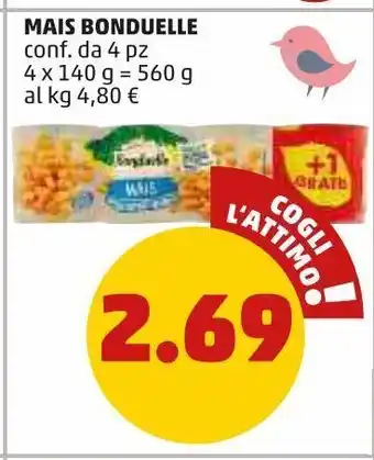 PENNY Mais bonduelle conf da 4x140 g offerta