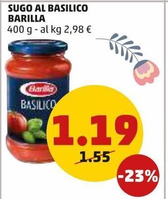 PENNY Sugo al basilico barilla 400 g offerta