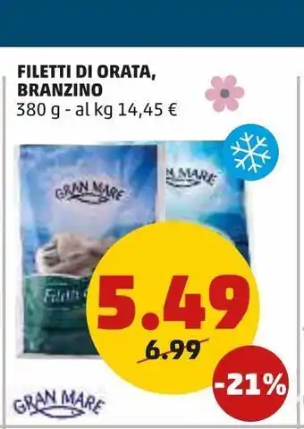 PENNY Filetti di orata, branzino 380 g gran mare offerta