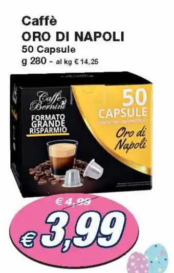 Prix Quality Oro di Napoli Caffè 50 Capsule 280 g offerta