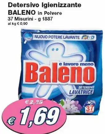 Prix Quality Baleno Detersivo Igienizzante in Polvere 37 Misurini 1887 g offerta