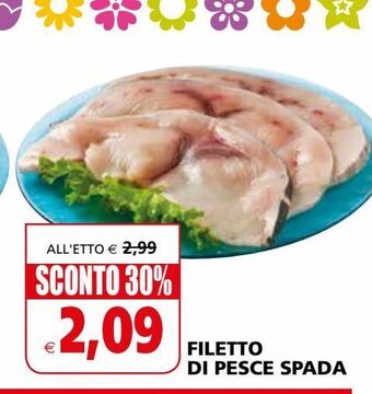 Il Gigante Filetto di pesce spada offerta