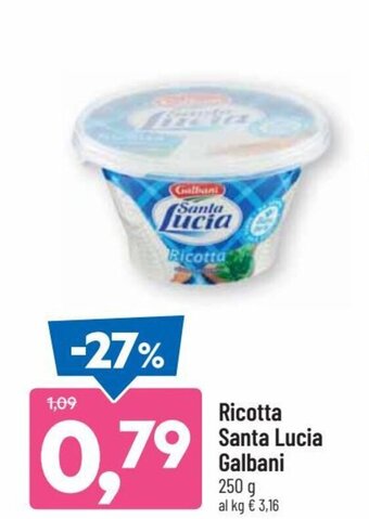 DPiù Galbani Santa Lucia Ricotta 250 g offerta