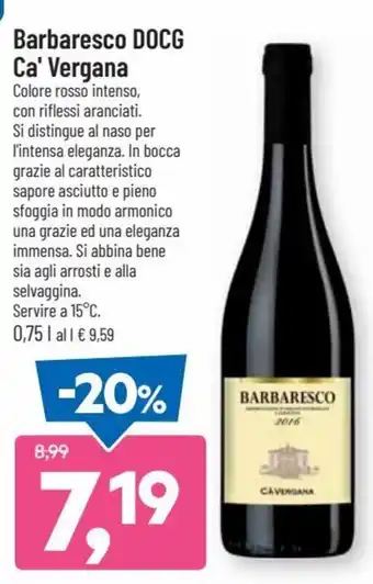 DPiù Barbaresco DOCG Ca' Vergana 0,75 l offerta