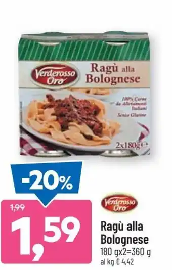 DPiù Verderosso Oro Ragù alla Bolognese 180 gx2 offerta