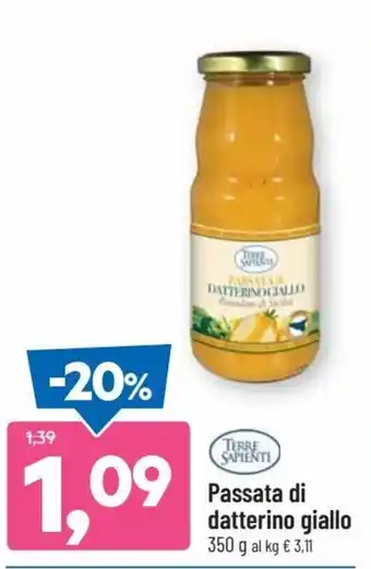 DPiù Terre Sapienti Passata di datterino giallo 350 g offerta
