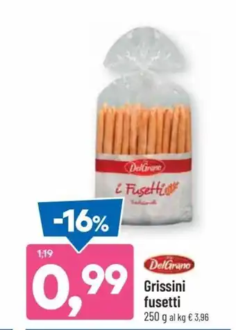 DPiù Del Grano Grissini fusetti 250 g offerta