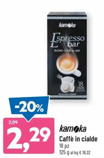 DPiù Kamoka Caffè in cialde 18 pz 125 g offerta