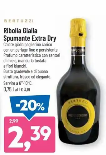 DPiù Bertuzzi Ribolla Gialla Spumante Extra Dry 0,75 l offerta