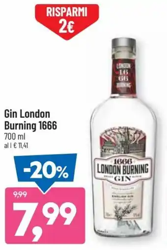 DPiù Gin London Burning 1668 700 ml offerta