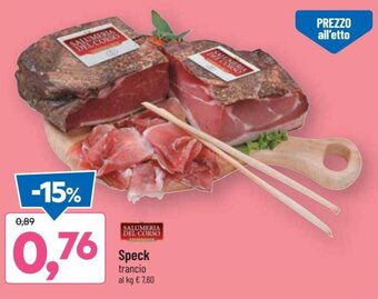 DPiù Salumeria Del Corso Speck offerta