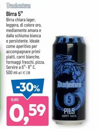 DPiù Drachenturm Birra 5° 500 ml offerta