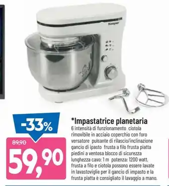 DPiù *Impastatrice planetaria offerta