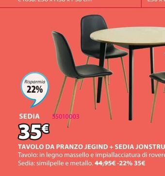 JYSK Sedie offerta