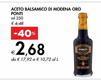 Bennet Aceto balsamico di modena oro ponti offerta