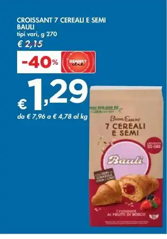 Bennet Croissant 7 cereali e semi bauli offerta