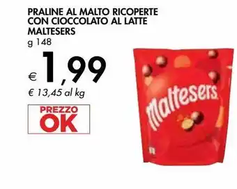 Bennet Praline al malto ricoperte con cioccolato al latte maltesers offerta