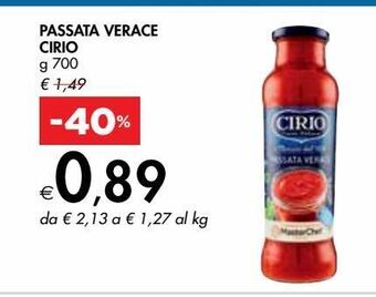 Bennet Passata verace cirio g 700 offerta
