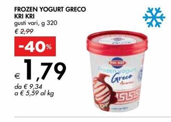 Bennet Frozen yogurt greco kri kri offerta