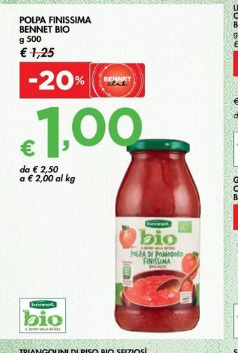 Bennet Polpa finissima bennet bio offerta