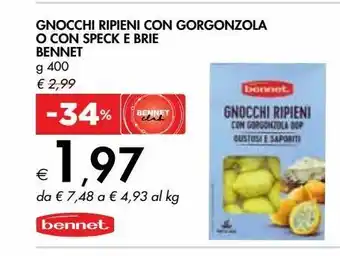 Bennet Gnocchi ripieni con gorgonzola o con speck e brie bennet offerta