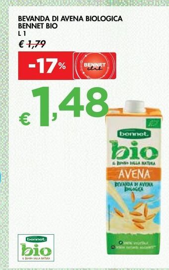 Bennet Bevanda di avena biologica bennet bio offerta