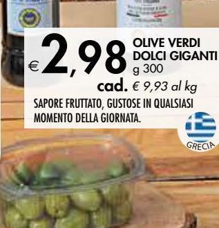 Olive verdi dolci giganti