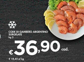 Bennet Code di gambero argentino surgelate kg 2 offerta