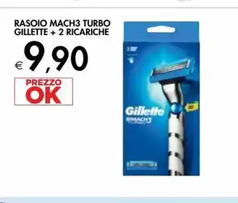 Bennet Rasoio mach3 turbo gillette + 2 ricariche offerta
