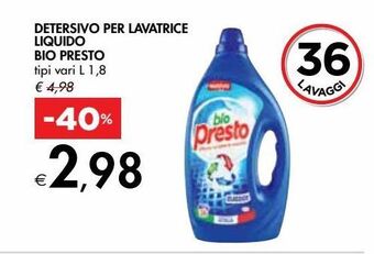 Bennet Detersivo predosato per lavatrice power caps bio presto offerta