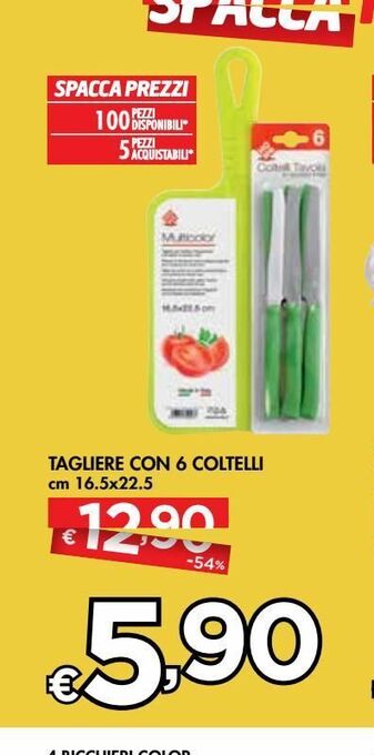 Bennet Tagliere con 6 coltelli offerta