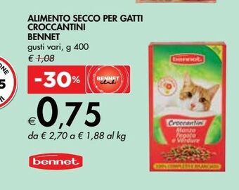 Bennet Alimento secco per gatti croccantini bennet offerta