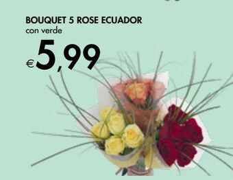 Bennet Bouquet 5 rose ecuador offerta