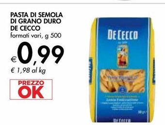Bennet Pasta di semola di grano duro de cecco offerta