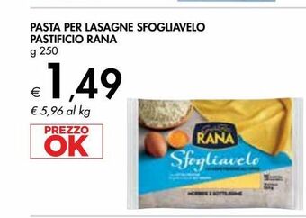 Bennet Pasta per lasagne sfogliavelo pastificio rana offerta