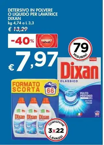 Bennet Detersivo in polvere o liquido per lavatrice dixan offerta