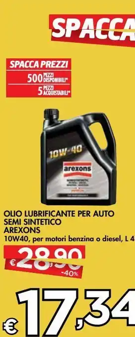 Bennet Olio lubrificante arexons offerta