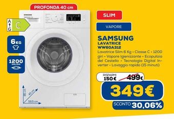 Euronics Samsung lavatrice offerta