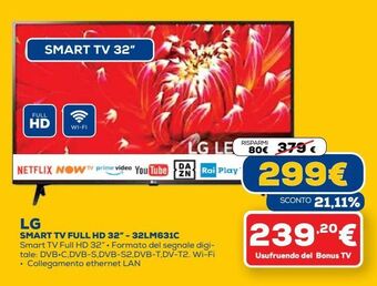 Euronics Lg smart tv full hd 32" offerta