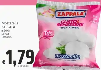 Paghi Poco Zappalà Mozzarella g 90x3 Senza Lattosio offerta