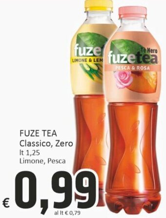 Paghi Poco Fuze Tea Classico, Zero lt 1,25 Limone, Pesca offerta
