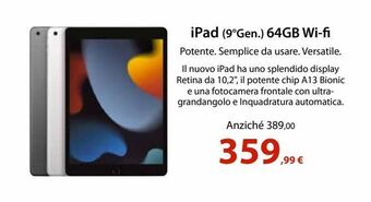 Euronics Ipad 64gb wi-fi offerta