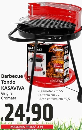 Paghi Poco Barbecue Tondo Kasaviva Griglia Cromata offerta