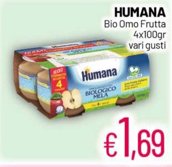 Franzy's Humana Bio Omo Frutta 4x100gr vari gusti offerta