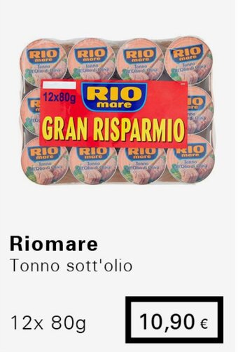Iper Tosano Riomare Tonno sott'olio 12x 80g offerta