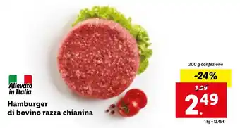 Lidl Hamburger Di Bovino razza Chianina 200g offerta