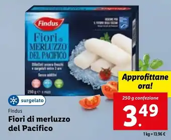 Lidl Findus Fiori Di Merluzzo del Pacifico 250g offerta