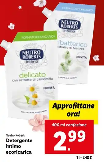 Lidl Neutro Robert's Detergente intimo ecoricarica 400 ml offerta